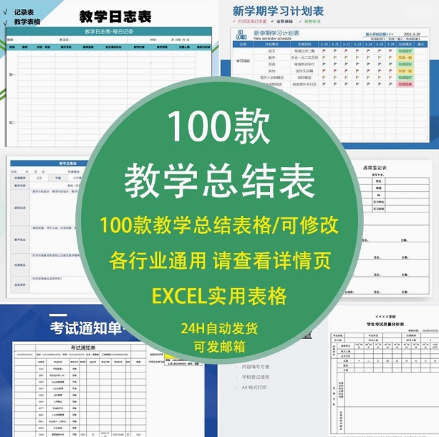 教学工作总结excel表格反馈成绩鉴定招生统计成绩达标分析考试通